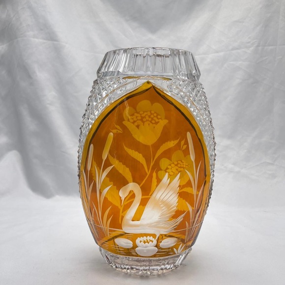 Julia Accents Vtg Julia Poland Cut Crystal Swan Vase Poshmark